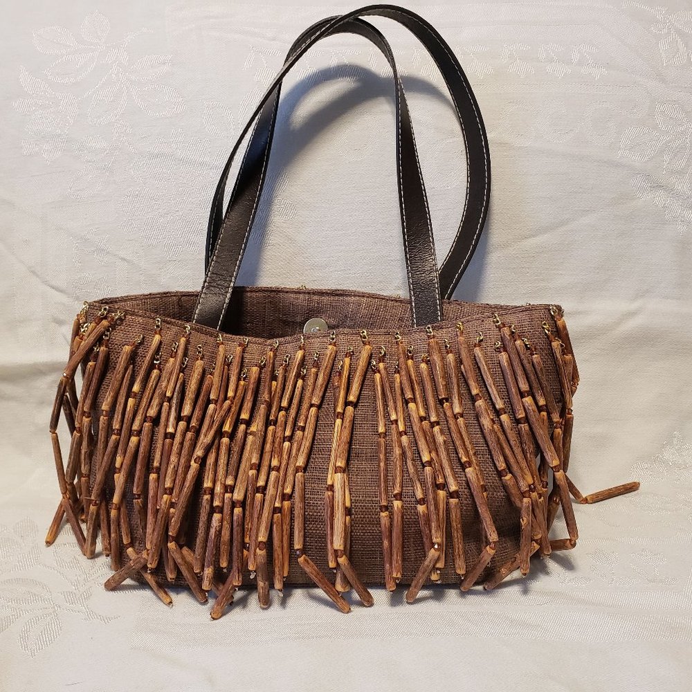 Brown Beaded Bag